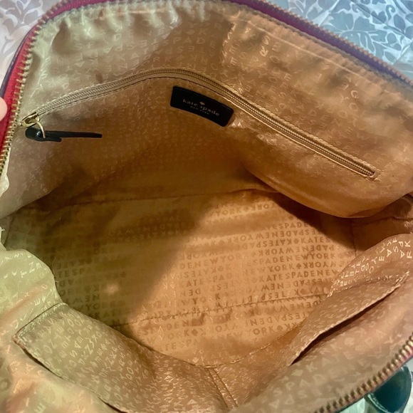 kate spade tartan red & black plaid purse, with strap and wallet. - Picture 2 of 4